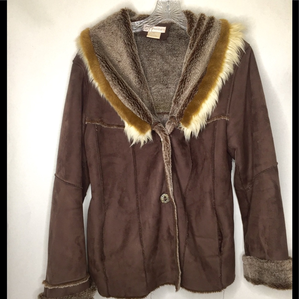 Dressban | Wool Jacket with Faux Fur Collar - Picture 1 of 7